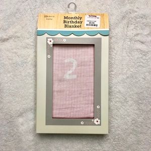 Pink monthly birthday blanket